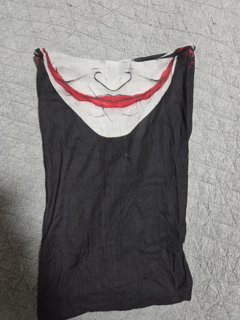 Graphic Joker Smile Black Tube Top Scarf